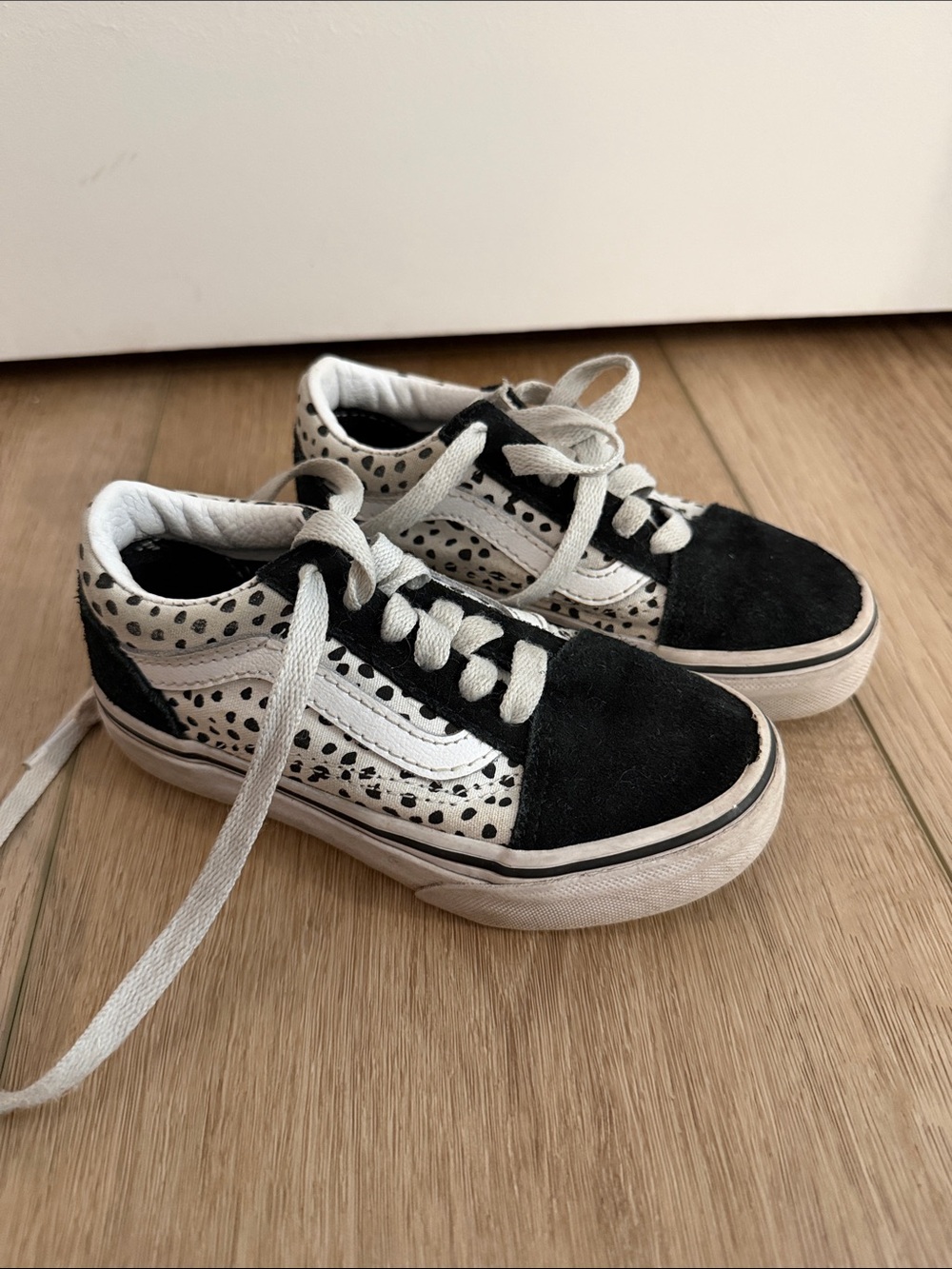 Vans Kids Black and White Dotted Skate Sneakers